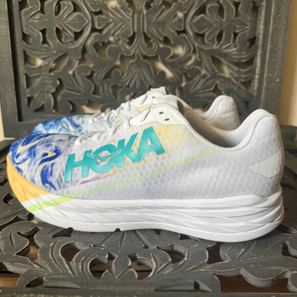 Hoka One One Rocket X White Multicolor Race Running Athletic Shoes Men's Size 13 - Picture 5 of 16